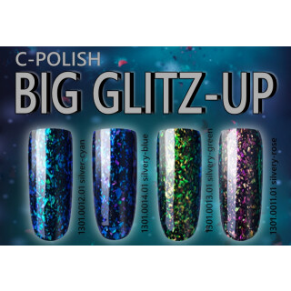 C-Polish, Big glitz-up, silvery-cyan, Nr.12