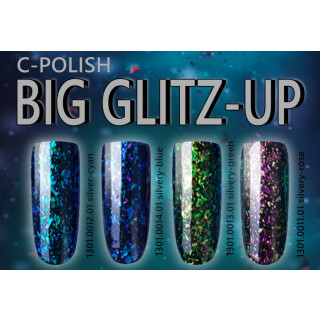 C-Polish, Big glitz-up, silvery-green, Nr.13
